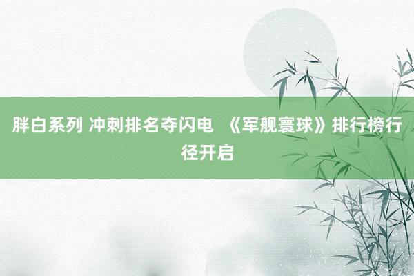 胖白系列 冲刺排名夺闪电  《军舰寰球》排行榜行径开启