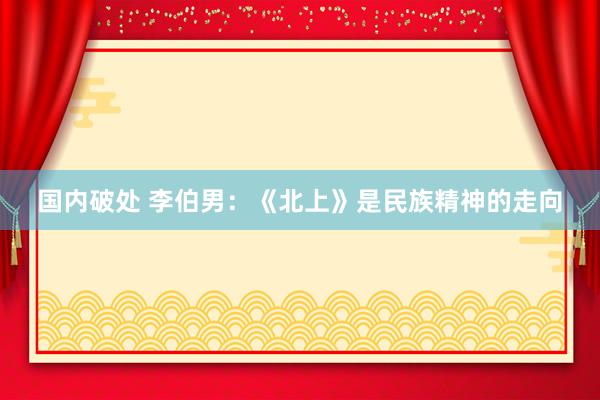 国内破处 李伯男：《北上》是民族精神的走向