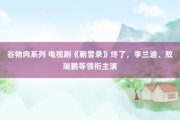 谷物肉系列 电视剧《朝雪录》终了，李兰迪、敖瑞鹏等领衔主演