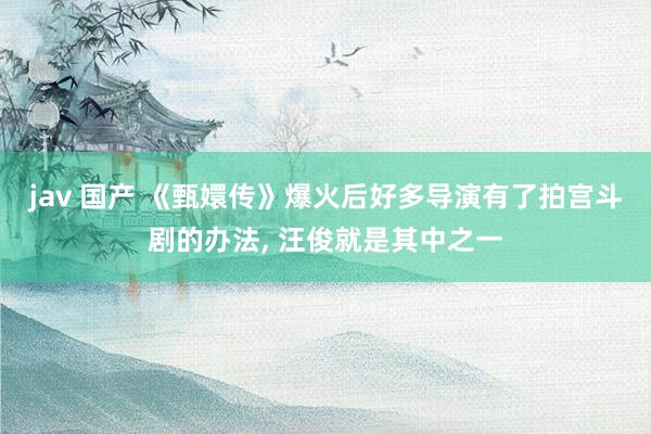 jav 国产 《甄嬛传》爆火后好多导演有了拍宫斗剧的办法， 汪俊就是其中之一